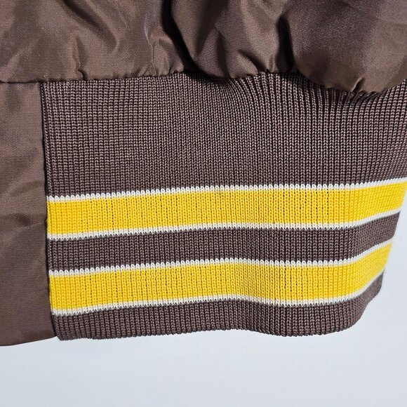 60s Vintage Brown Quilted Bomber Jacket Mens L Pla-Jac By Dunbrooke USA‎ Snap - Picture 16 of 16